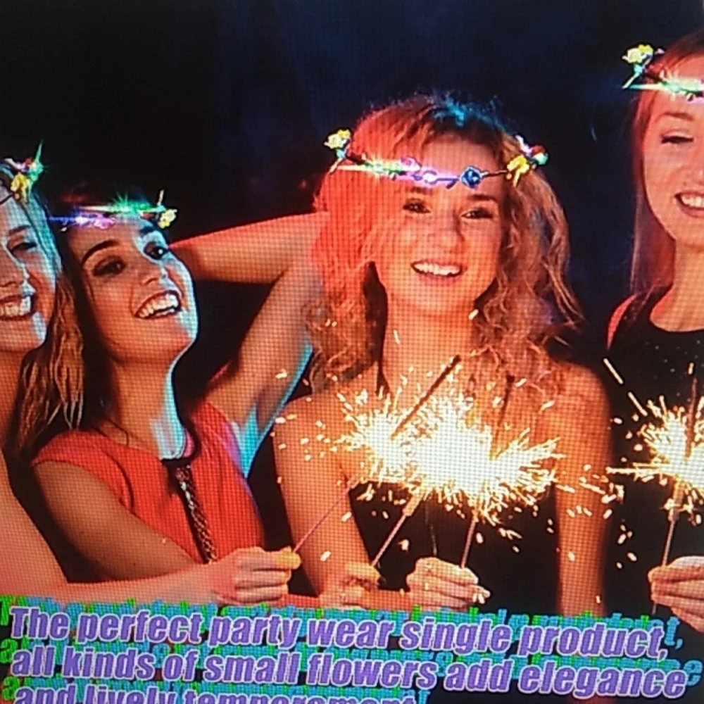 1 led Flower Headband, Light up Flower Crown Garland Headdress Floral
